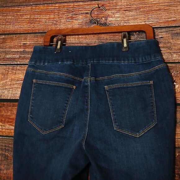 Chicos Jeans Size 1.5P 10 Petite Slim Leg Capri Dark Blue Denim Stretch - Picture 5 of 7